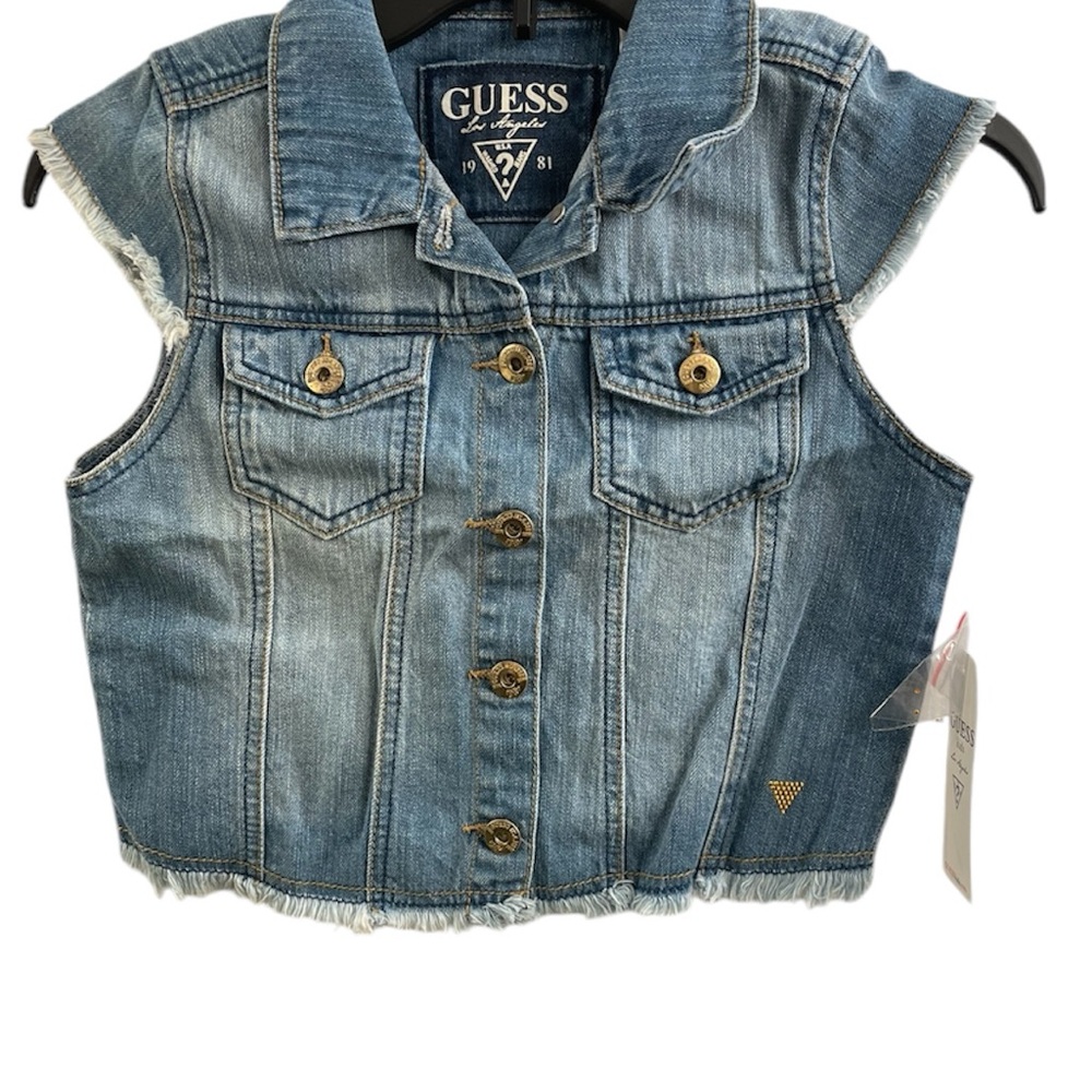 Guess Blue Denim Vest Girls Sz(XL 16)